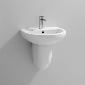 Nuie Harmony Basin and Semi Pedestal 500mm Wide - 1 Tap Hole