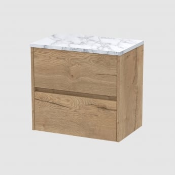 Havana 600mm 2-Drawer Wall Hung Vanity Unit with Countertop