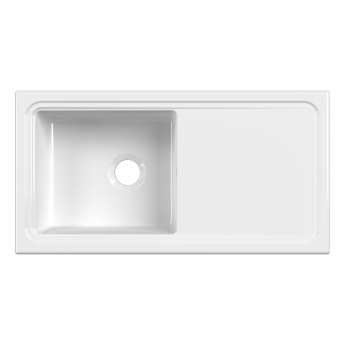 Nuie Inset Fireclay Kitchen Sink 1.0 Bowl 1010mm L x 525mm W - White