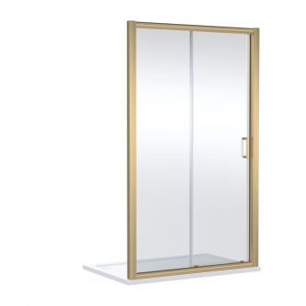 Lucie Brushed Brass 8mm Sliding Shower Door