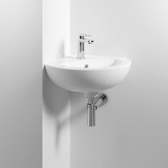 Nuie Melbourne Corner Wall Hung Basin 450mm Wide - 1 Tap Hole