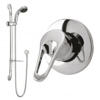 Nuie Ocean Concealed Single Lever Shower Valve with Slider Rail Kit - Chrome