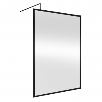 Nuie Full Outer Frame Black 1850mm Wet Room Glass Shower Screen