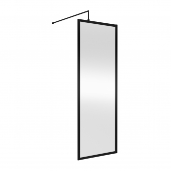 Nuie Full Outer Frame Black 1850mm Wet Room Glass Shower Screen