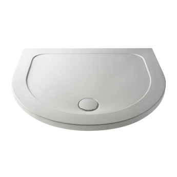 Nuie Pearlstone Bespoke D-Shaped Shower Tray 1050mm x 950mm - White