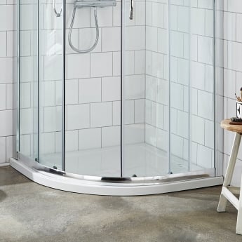 Pearlstone White 40mm Quadrant Shower Tray