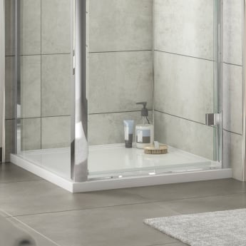 Nuie Pearlstone White Square Shower Tray 900mm x 900mm