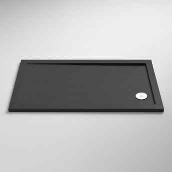 Nuie Pearlstone Grey Slate Effect Rectangular Shower Tray 1200mm x 700mm