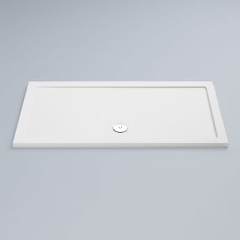 Pearlstone Slip-Resistant White 40mm Rectangular Shower Tray