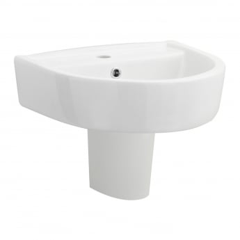 Nuie Provost Basin and Semi Pedestal 420mm Wide - 1 Tap Hole