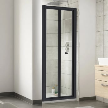 Rene Matt Black Bi-Fold Shower Door - 4mm Glass