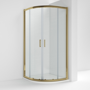 Rene Brushed Brass Quadrant Shower Enclosure - 6mm Glass