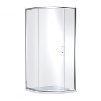 Nuie Rene Chrome Single Entry Quadrant Shower Enclosure 900mm x 900mm - 6mm Glass