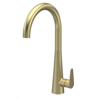 Nuie Samir Mono Kitchen Sink Mixer Tap Single Lever Handle - Brushed Brass