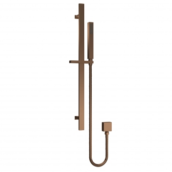 Nuie Square Slider Rail Shower Kit with Outlet Elbow - Brushed Bronze