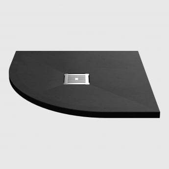 Nuie Slimline Black Slate Effect 32mm Quadrant Shower Tray