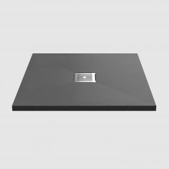 Nuie Slimline Grey Slate Effect 32mm Square Shower Tray