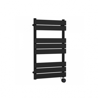 Nuie Flat Panel Electric Towel Rail 840mm H x 500mm W - Matt Black