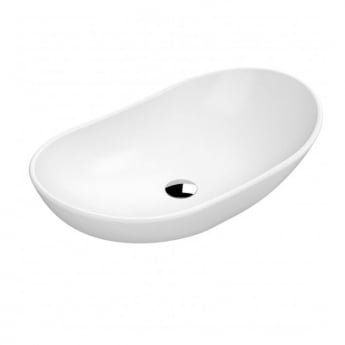 Nuie Vessel Oval Sit-On Countertop Basin 615mm Wide - Matt White