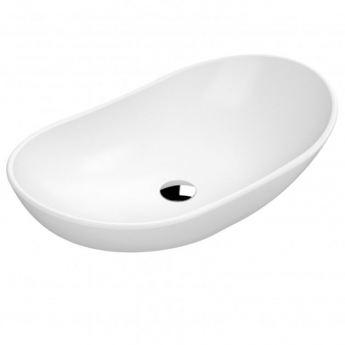 Nuie Vessel Oval Sit-On Countertop Basin 615mm Wide - Matt White