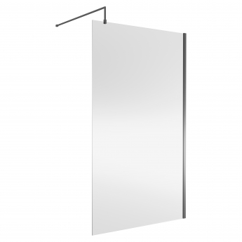 Nuie Minimal Brushed Pewter Wet Room Glass Shower Screen