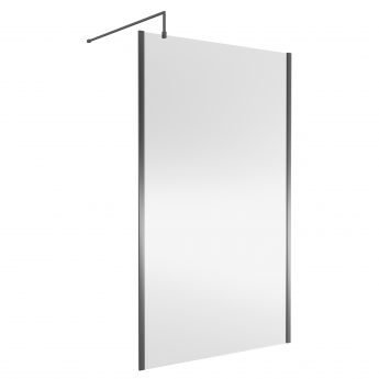 Nuie Outer Frame Brushed Pewter Wet Room Glass Shower Screen