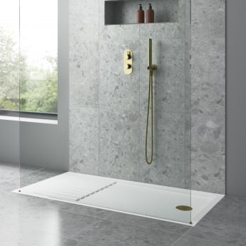 Pearlstone White 40mm Rectangular Walk-In Shower Tray