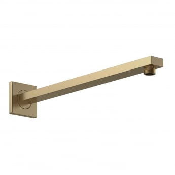 Nuie Windon Rectangular Wall Mounted Shower Arm 410mm Length - Brushed Brass