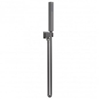 Nuie Windon Square Pencil Shower Handset with Hose and Bracket - Brushed Pewter