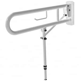 NYMAS Stainless Steel Grab Rail | 211580/WH | Hinged | White