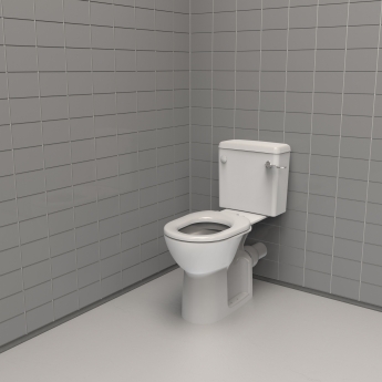 Nymas Nyma PRO Rimless Doc M Close Coupled Toilet Ware Set - White Ring Seat