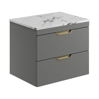 Orbit Aubrey 600mm 2-Drawer Wall Hung Countertop Vanity Unit