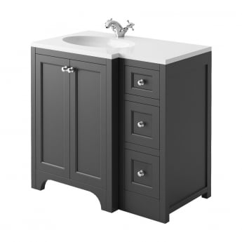 Orbit Harrogate Brunswick Vanity Unit with Worktop and Basin 900mm Wide