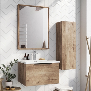 Rustic oak 2024 vanity unit