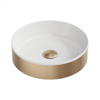 Orbit Koko Round Countertop Basin 360mm Wide 0 Tap Hole - Brushed Brass