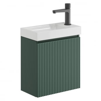 Orbit Linea Cloakroom 1-Drawer Wall Hung Vanity Unit with Basin 400mm Wide - Reed Green