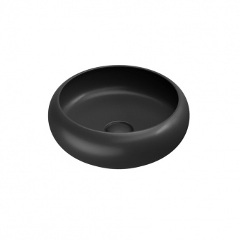 Orbit Riviera Round Sit-On Countertop Basin 360mm Wide 0 Tap Hole - Matte Black