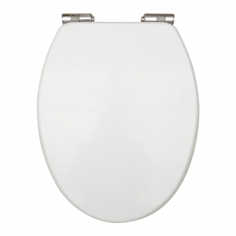 Orbit Vinyl Wrap MDF Soft Close Toilet Seat with Top Fix - High Gloss White