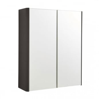 Prestige Arc 2-Door Mirror Bathroom Cabinet 600mm H x 500mm W - Matt Graphite