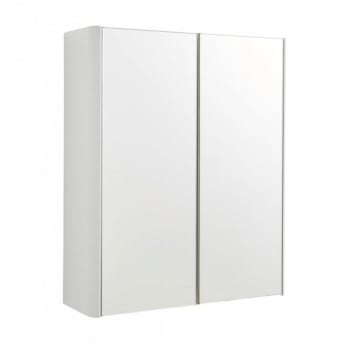 Prestige Arc 2-Door Mirror Bathroom Cabinet 600mm H x 500mm W - Gloss White