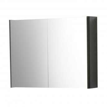 Prestige Arc 2-Door Mirror Bathroom Cabinet 600mm H x 800mm W - Matt Graphite