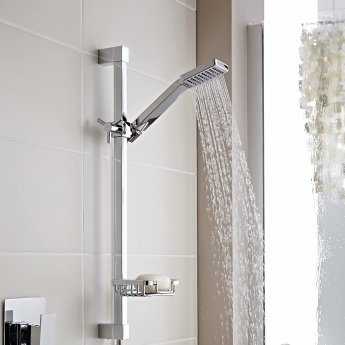 Prestige Element Option 3 Thermostatic Concealed Shower Valve with Adjustable Slide Rail Kit and Fixed Head - Chrome