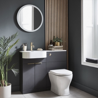 Prestige Fusion Left Handed 2 Door Combination Unit with P Shape Basin 1010mm Wide - Matt Dark Grey