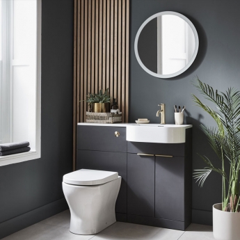 Prestige Fusion Right Handed 2 Door Combination Unit with P Shape Basin 1010mm Wide - Matt Dark Grey