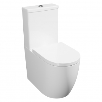 Prestige Genoa Round Fully Back to Wall Close Coupled Toilet Push Button Cistern Soft Close Seat