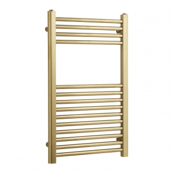 Prestige K-Rail Brushed Brass Straight Heated Ladder Towel Rail