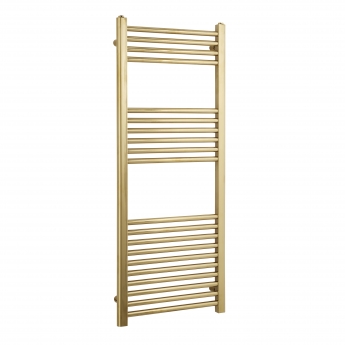 MaxHeat K-Rail Straight Heated Towel Rail 1200mm H x 500mm W - Brushed Brass