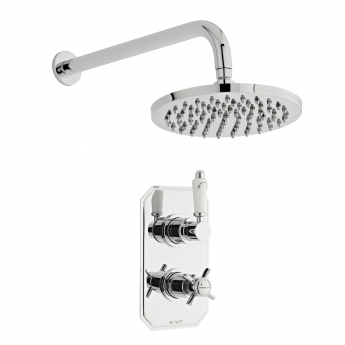 Prestige Klassique Option 2 Thermostatic Concealed Shower Valve with Fixed Shower Head and Arm - Chrome