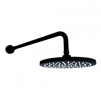 Prestige Nero Round Option 2 Thermostatic Concealed Shower Valve with Fixed Shower Head and Arm - Matt Black