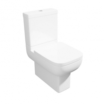 Prestige Options 600 Open Back Close Coupled Rimless Toilet with Push Button Cistern - Soft Close Seat